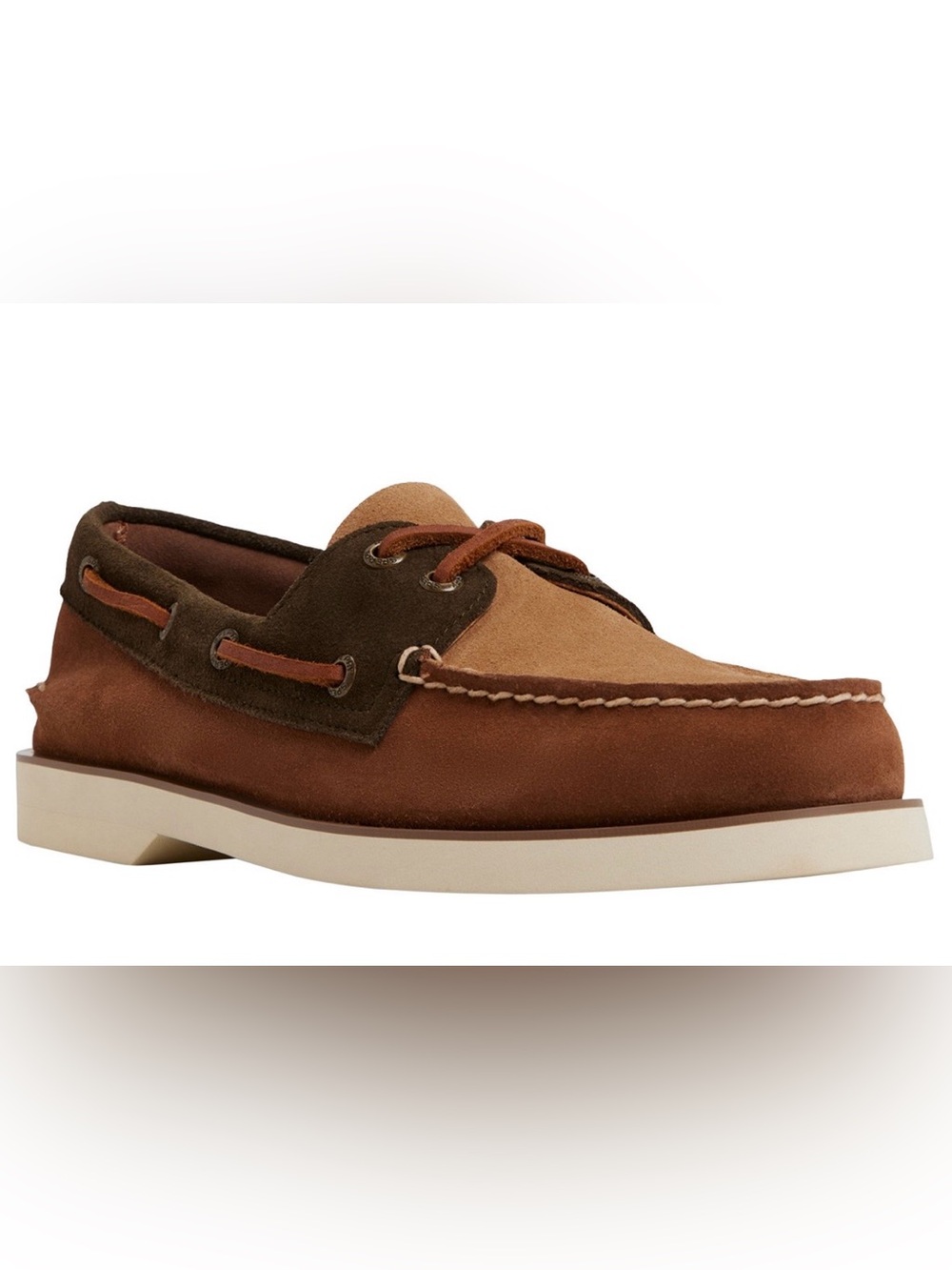 Sperry Two-Tone Brown & Tan Suede Boat Shoes Size 13